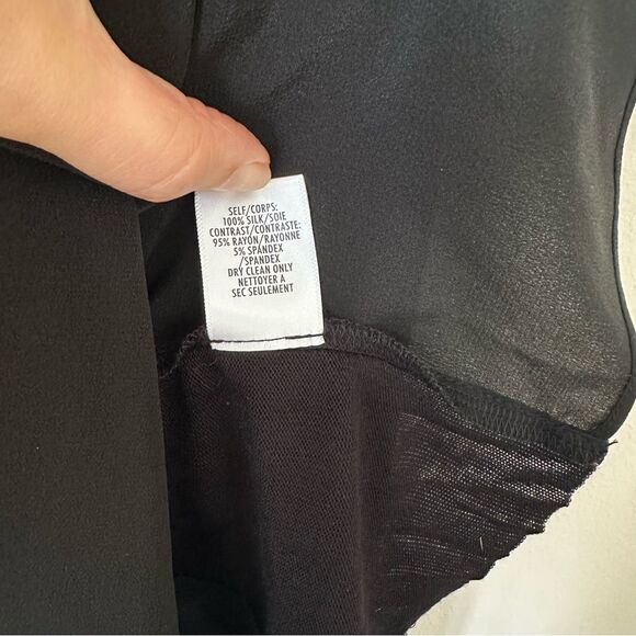 NWT Bailey / 44 Black Fencing Silk Top Size XS - Picture 7 of 7